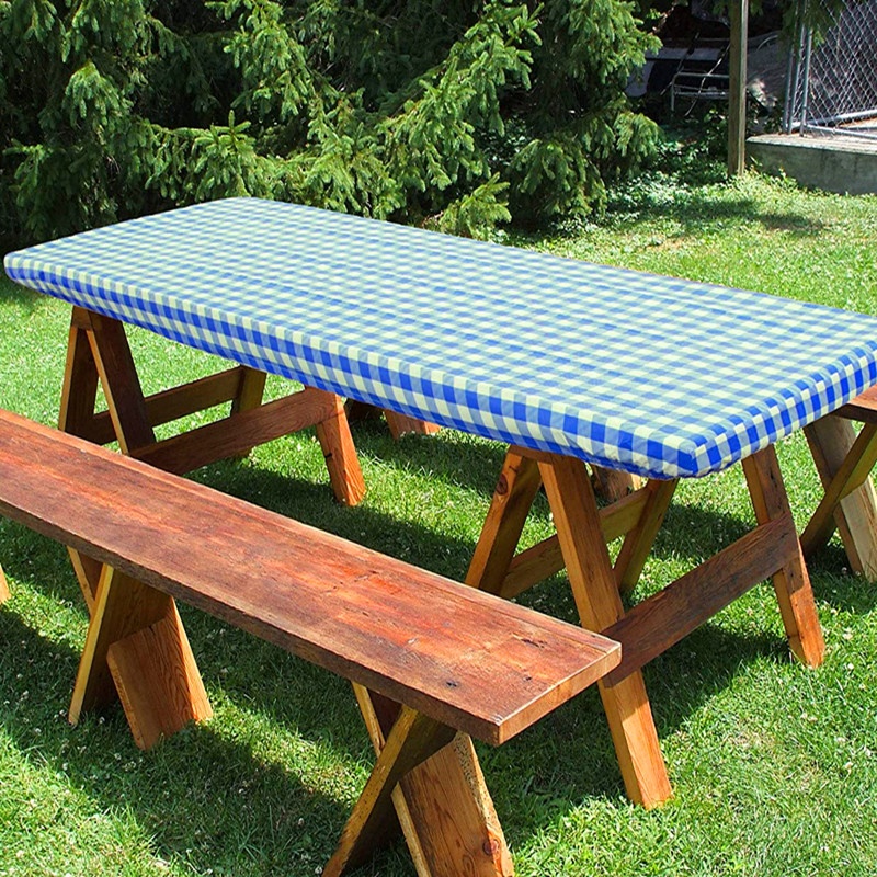 High Quality Premium Flannel Backing Elastic Edged Plastic Cover Table