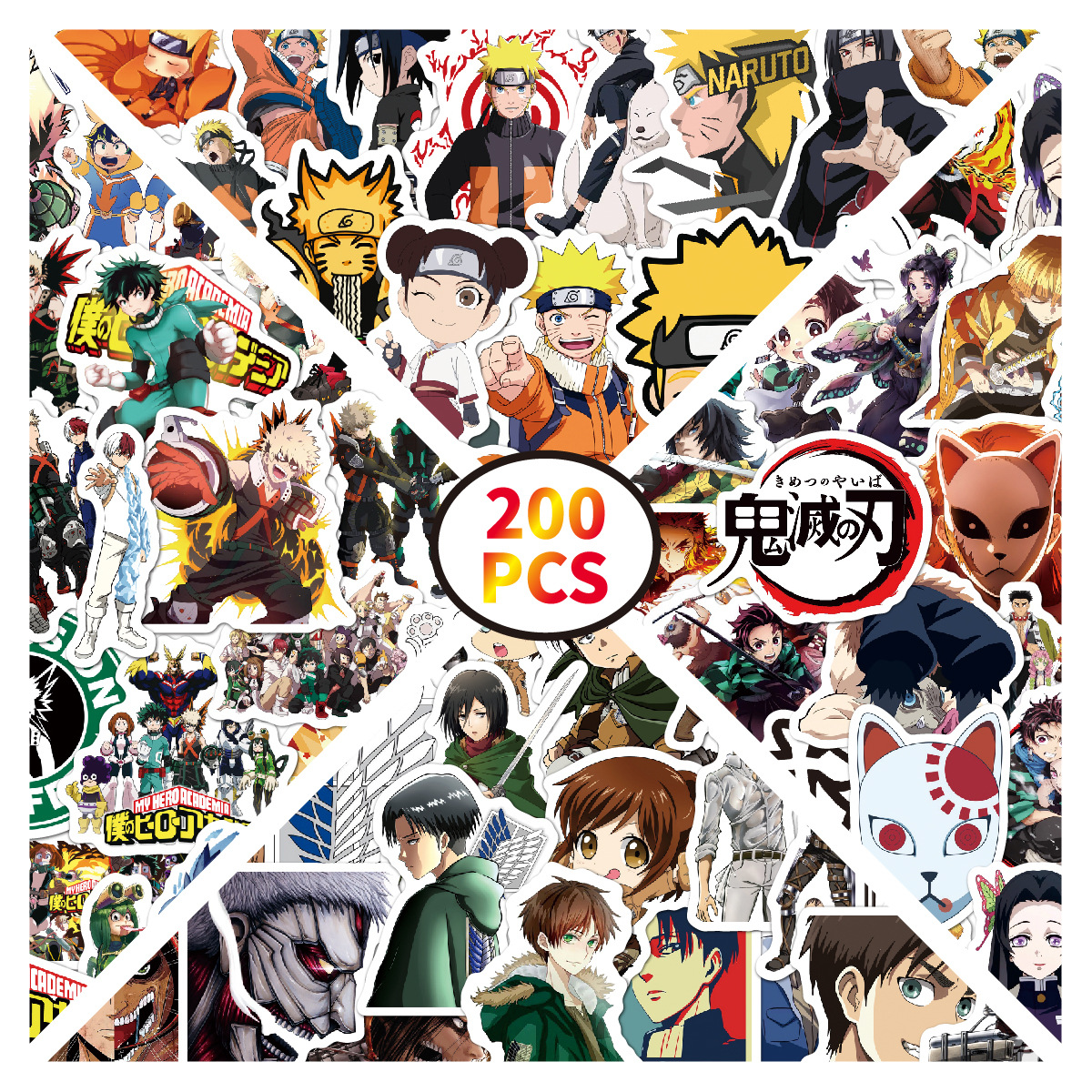 200Pcs Cartoon Waterproof Vinyl Stickers Decals for Laptop Water Bottles Skateboard Luggage Mixed Anime Stickers pack