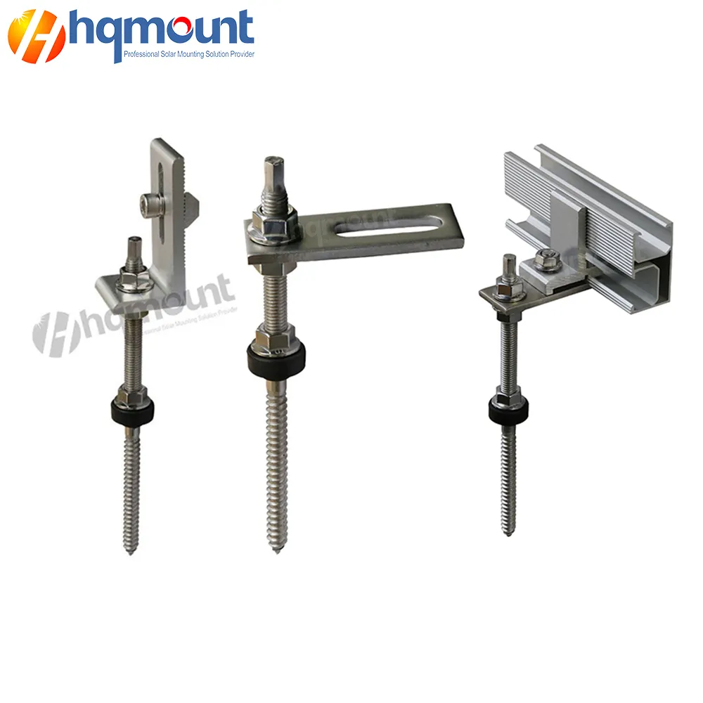 Hanger Bolts For Solar Mounting Manufacture HQ MOUNT Stainless Steel Double Head Thread Tin Roof M10 Hanger Bolt Mount For Solar Panel Metal Pitched Roof Mounting System