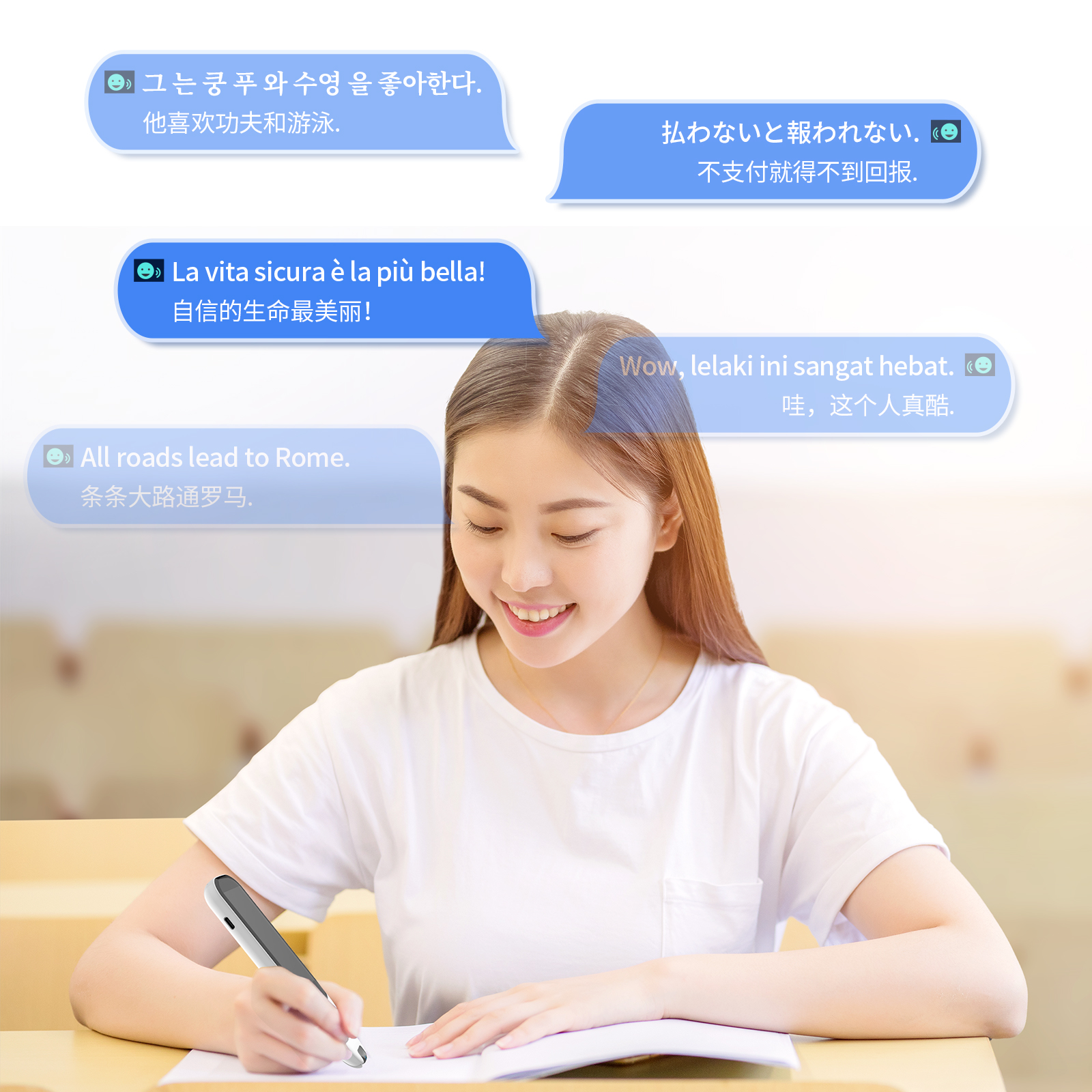 Portable Photo Translation Ai Instant Voice Recorder Translator 112 Languages Scanning Text Pen