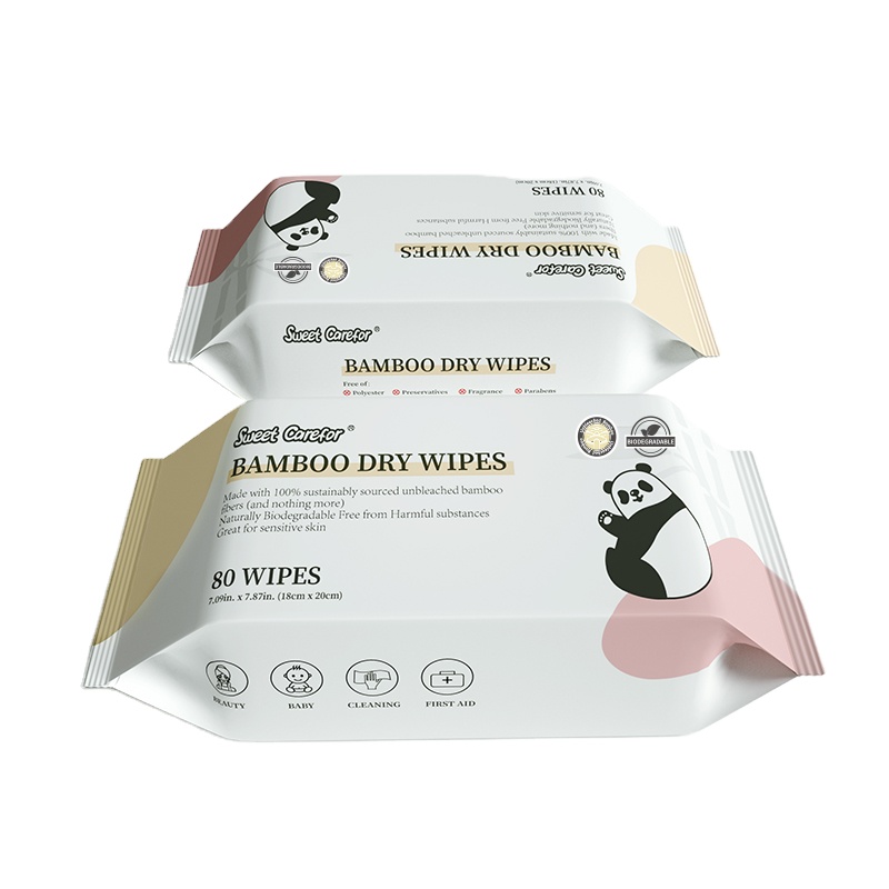 Dispostable Bamboo Facial Dry Wipes, Facial Cotton Tissue. Ultra soft face bamboo towel