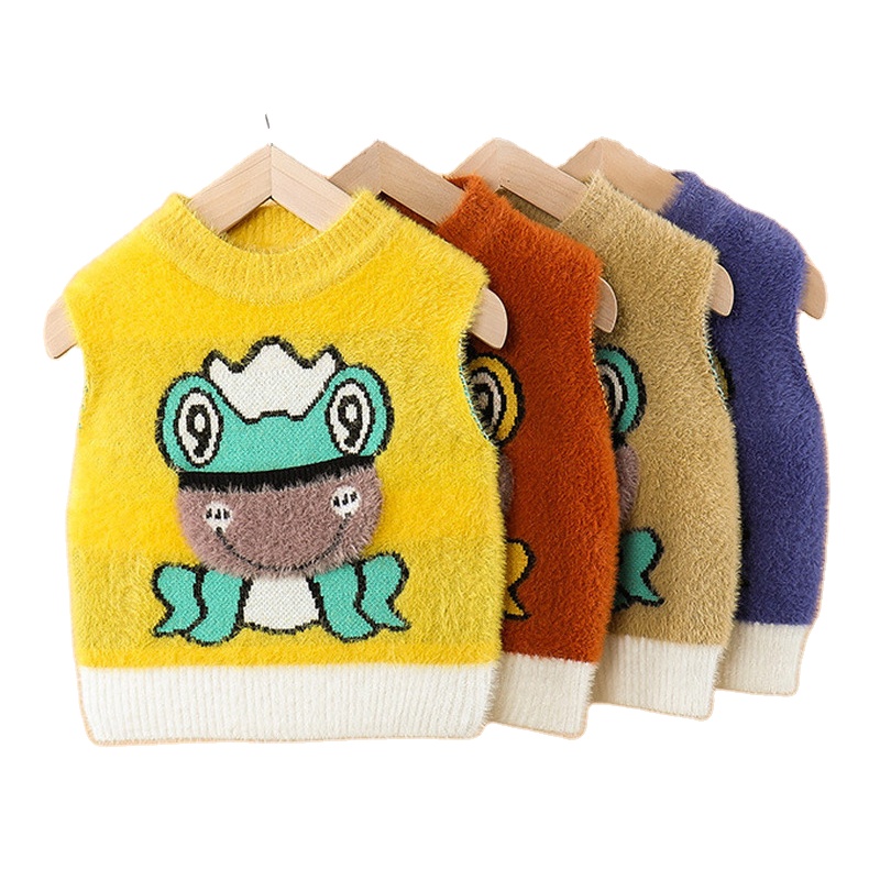 IHJ926 baby sweater vest 2020 autumn and winter boy cartoon waistcoat