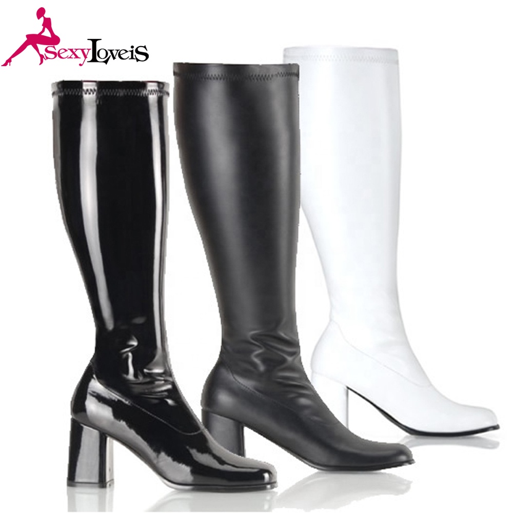 china wholesale plus size knee high sexy gogo boots