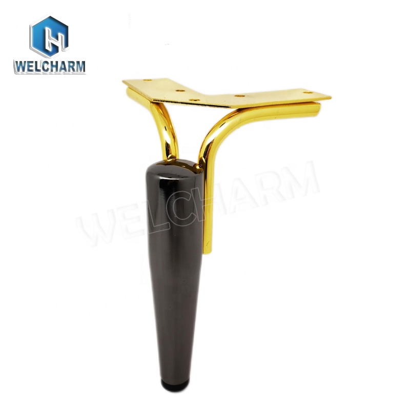 Popular hardware furniture accessories Golden/ chrome cabinet feet Steel support metal support sofa legs