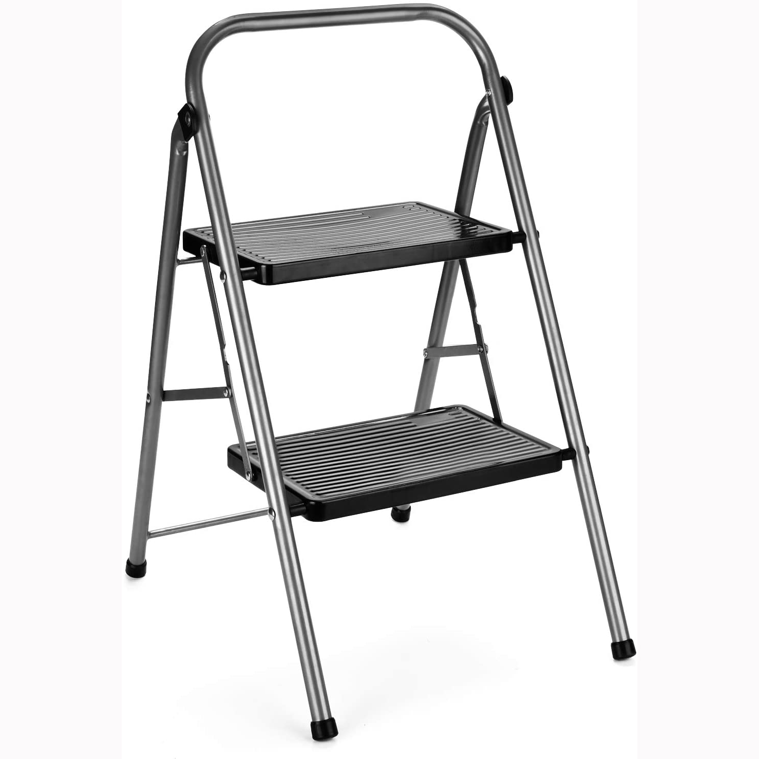 Folding Step Stool- 2 Step Ladder with Anti-Slip Pedal, Hold Up to 330LBS Lightweight and Multi-Use for Household and Kitchen