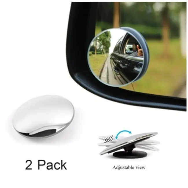 2 PCS Of Pack 2 Inch Round HD Glass Frameless Convex Car Rear View Mirror Blind Spot Mirror