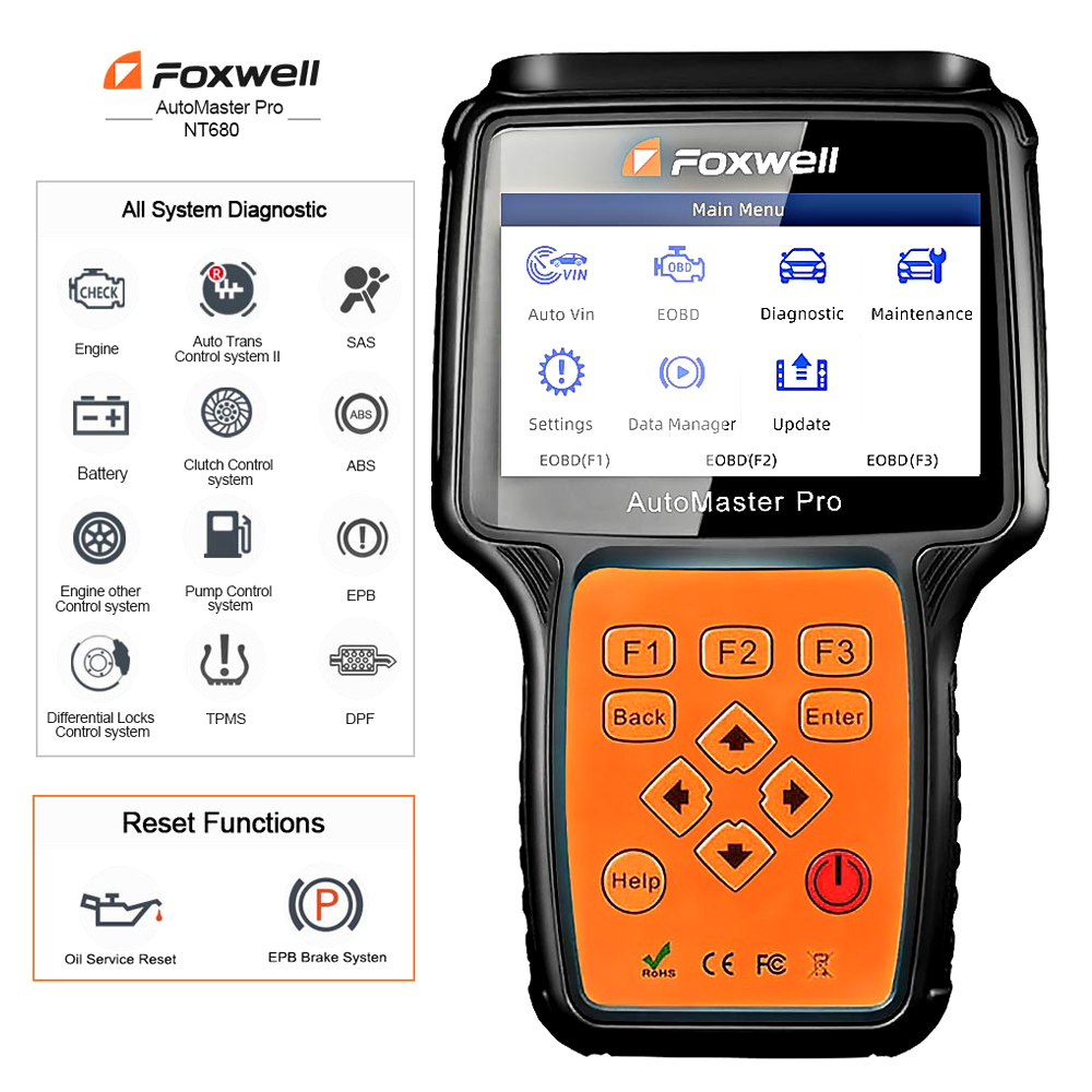 Foxwell NT680 Pro все системы делают сканер со специальными функциями обновленной версии NT644 Pro