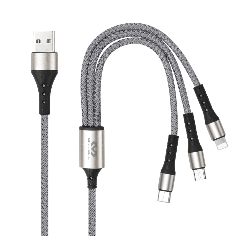Мульти-зарядный кабель в нейлоновой оплетке 2.4A телефонный кабель usb зарядный кабель