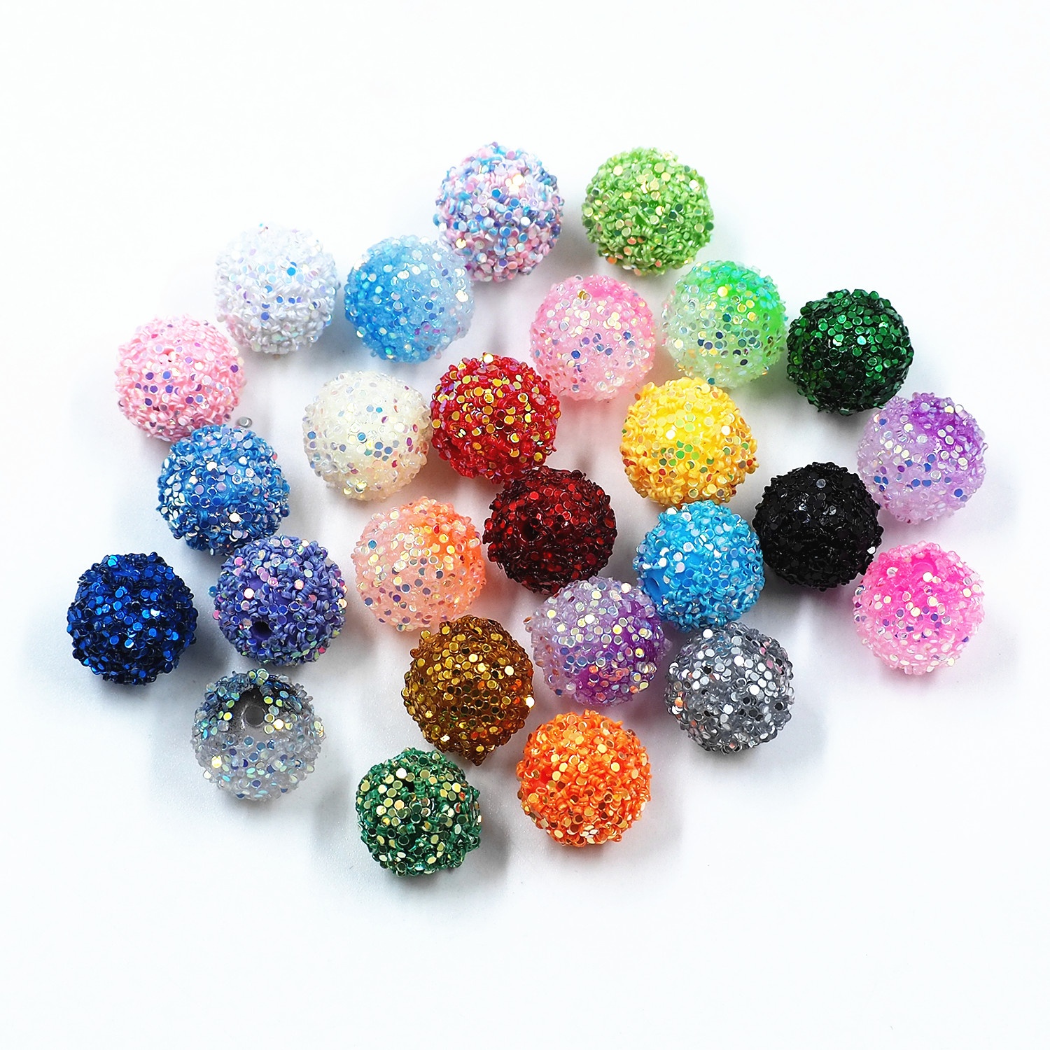 2025 New Product Mix 100pcs DIY Bracelet Handbag Keychain Pen Charm Loose Confetti 16mm Acrylic Bead