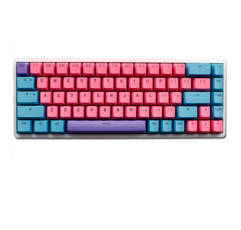 royal kludge rk g68 keycap rgb 68 keys keyboard computer custom 3d rainbow blue pink keycaps pbt rk837 sublimation manufacturer