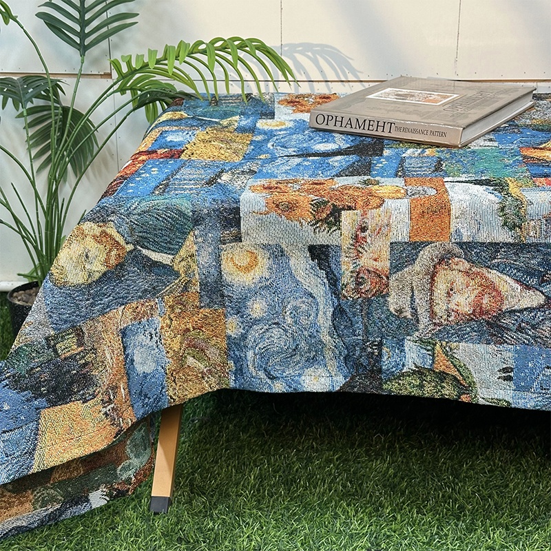 Quick customization High quality  Van Gogh patterns Outdoor Picnic Nature's Tapestry tablecloth