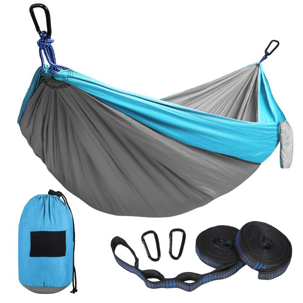 210T Hammock Set 2 Person Outdoor Nylon Waterproof Hammock Hanging With Carabiner And Loop Strap