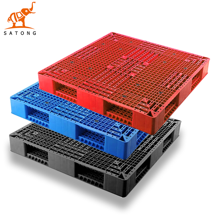 SATONG Heavy duty двойной лицевой стороне 4 пути входа промышленный Реверсивный склад использовать стекируемые большой пластиковый поддон