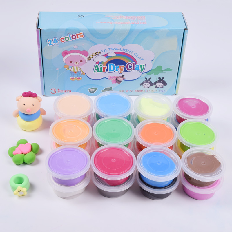 Wholesale Kid Toys 12 color Magic Sand Playdough DIY Modeling Super Light Clay Air Dry Clay Amazon