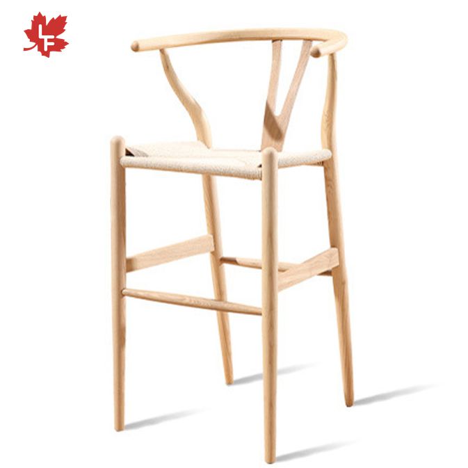 Стул Wishbone с подставкой для ног, кухонный офисный барный стул из массива дерева, барный стул