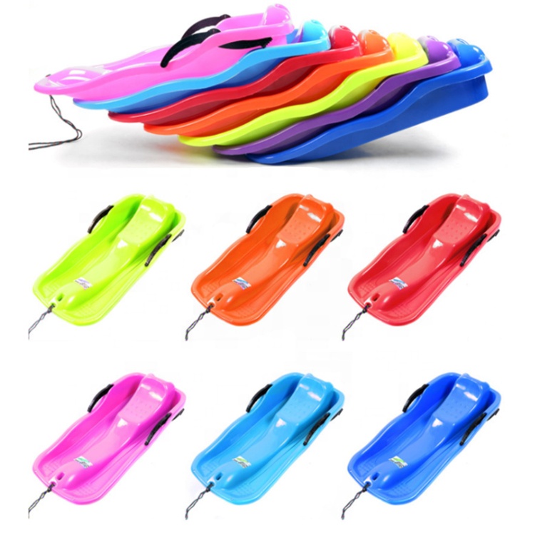 Downhill Sprinter Winter Plastic Toboggan Brakde Rakes Pulling Rope Snow Sled