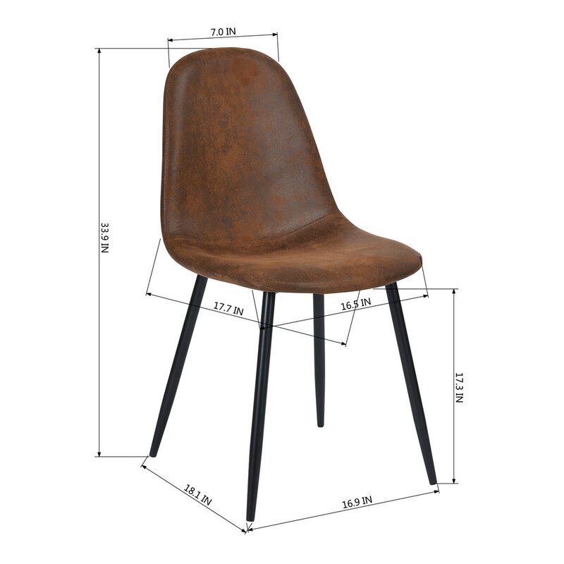 Chinese chippendale Gillham Side Chair in Brown OEM versailles Suede dining chair