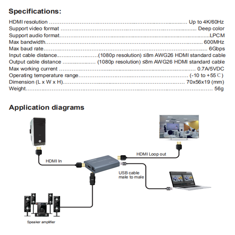 2020 USB3.0 новая видео игра карта захвата с петлей Out4K 60 Гц аудио видео захвата карты с петлей Out