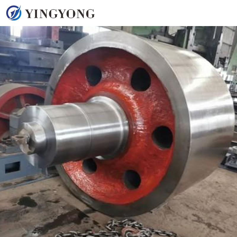 Cement Factory Rotary Kiln Mill Forged Steel Roller Supporting Wheel / Large Casting Steel Supporting Roller Wheel And Shaft