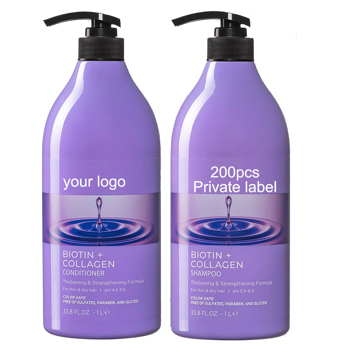 hot sale customized organic clear private label hair shampoo and conditioner hair care set for oily hair