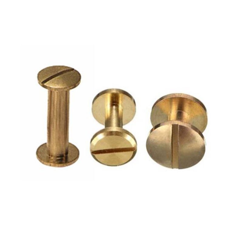Customised m2 m6 m8 5/16 male to female chicago screws head gunmetal 12mm x 5mm polished brass button chicago screw for leather