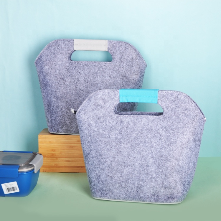 Eco Friendly Custom Women Felt Lunch Box Totes For Office Wholesale