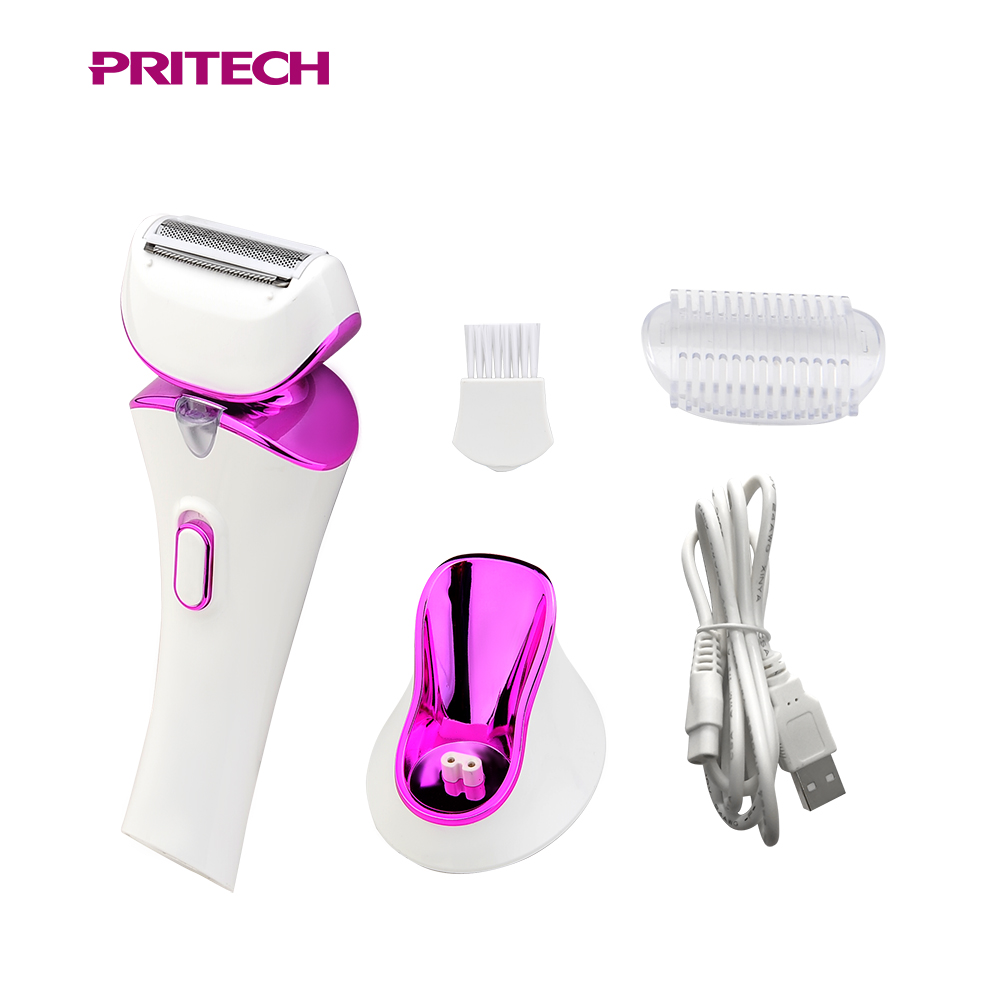 PRITECH 2020 3 в 1 из нержавеющей стали с лезвием из нержавеющей стали водонепроницаемый USB порт для зарядки через Электрический леди бритва с Smart Led свет