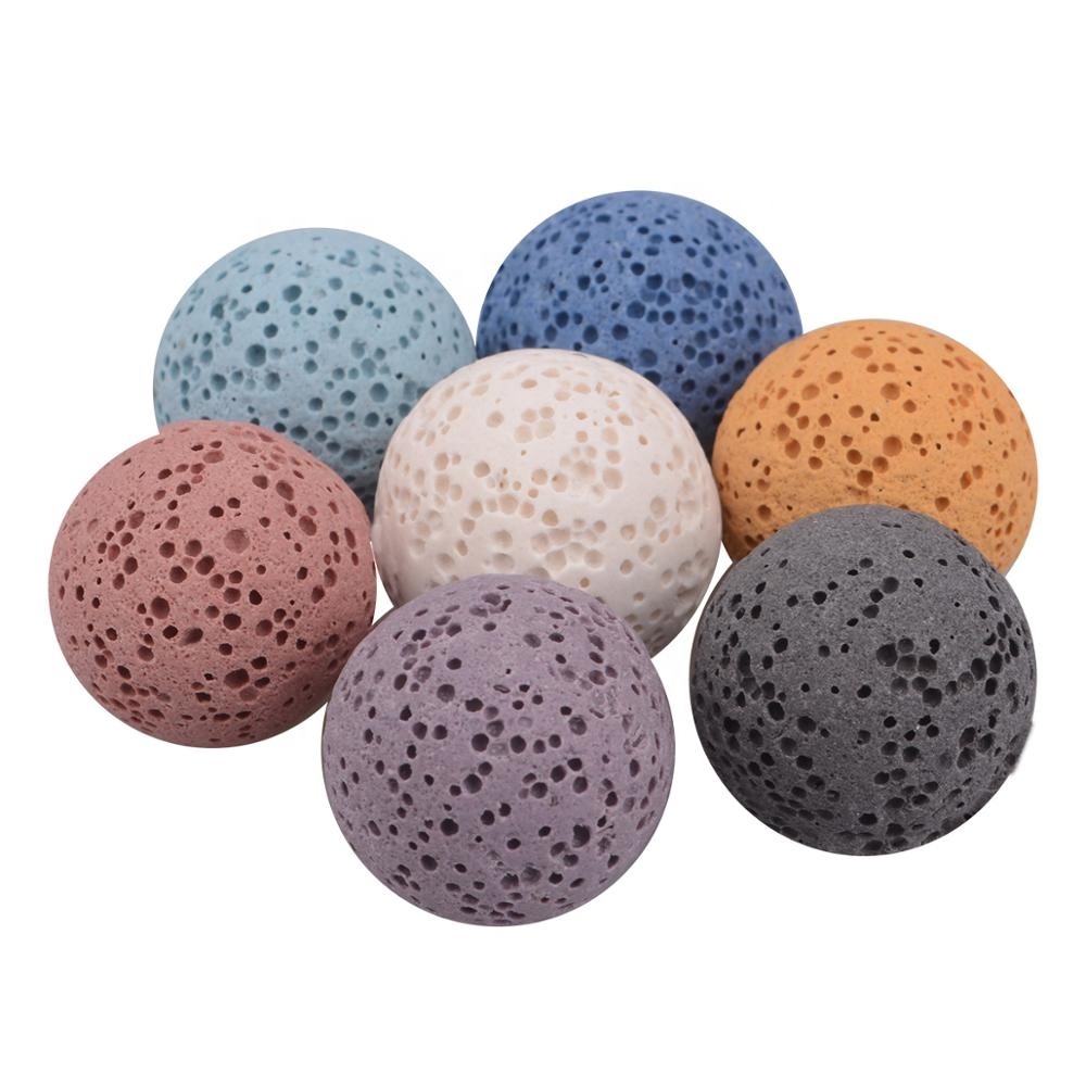 Mix Color Lava Bead Rock Stone Gemstone stone Beads Round Loose Beads for Jewelry Making Findings Accessories