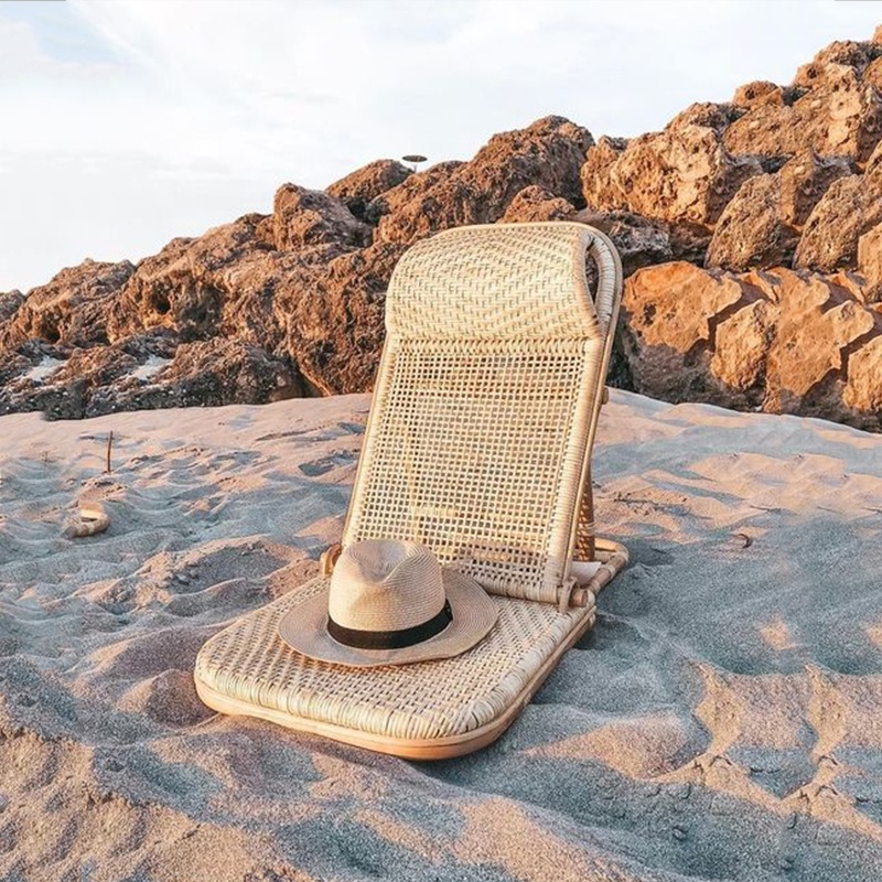 Bali Outdoor Lightweight Folding, Handmade Natural Rattan Woven Backrest Recliner Swimming Pool Sun Bed Beach Lounger Chairs/
