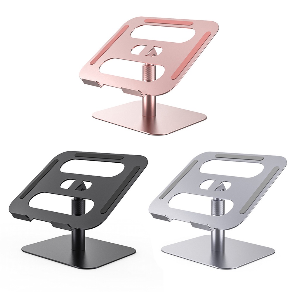 stand adjustable notebook holder multi-angle height ventilated laptop riser for desk 360 rotating book air pro, computer