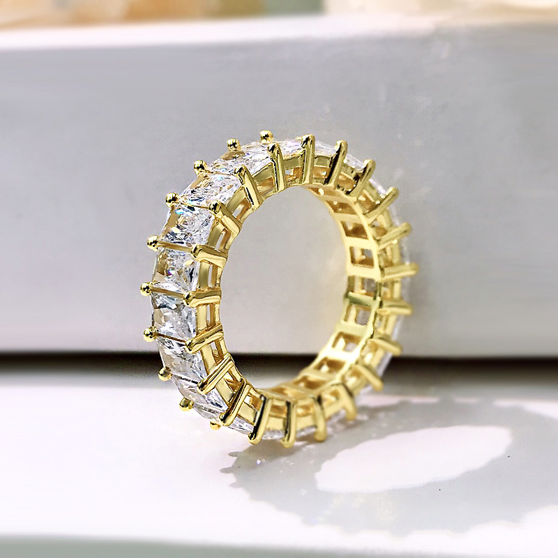 Yiwu Meise Baguette Rings Gold Plated Stainless Steel Ring