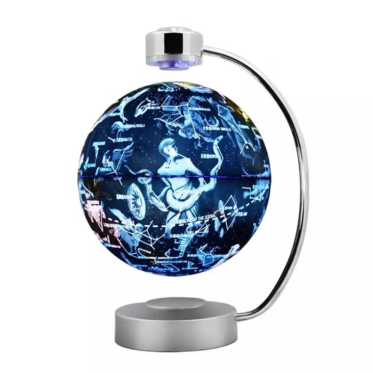 Levitating Rotating Ball LED Illuminated World Map Earth Magnetic Levitation Floating Globe For Home Office Decor