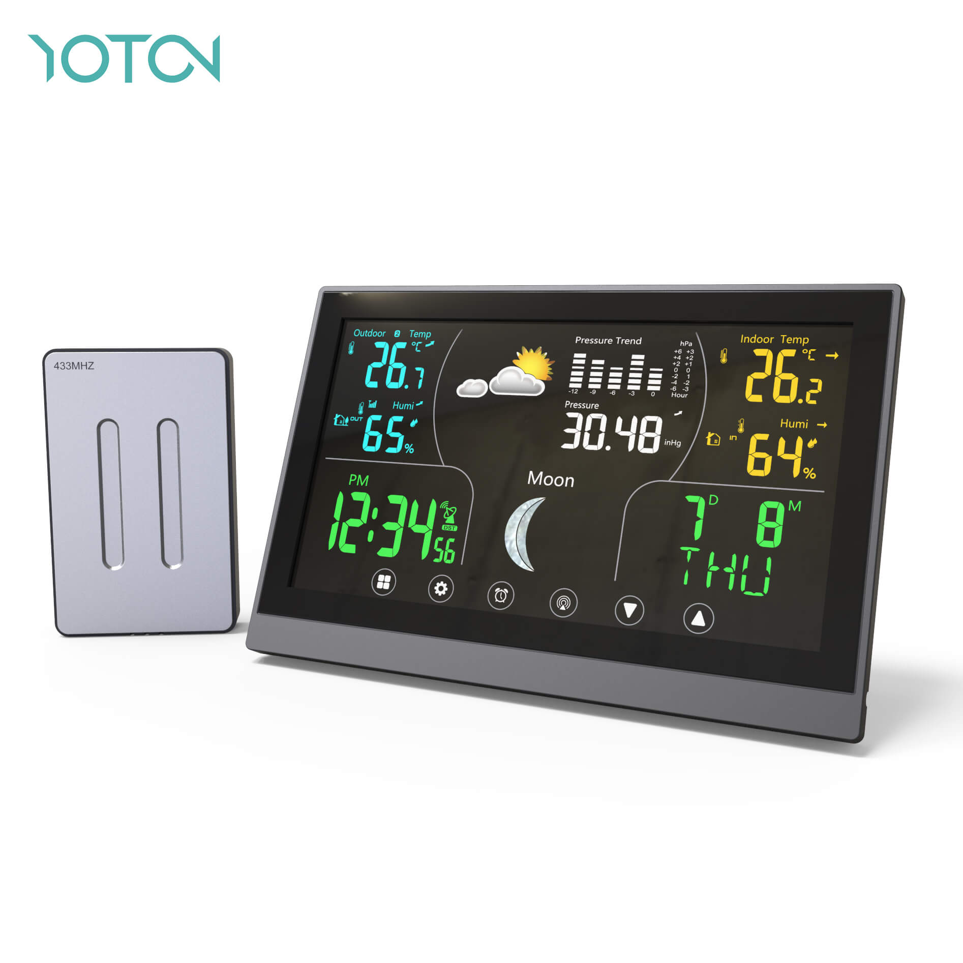 YOUTONG Weather Forecast Multi Functional Intelligent Digital Weather clock Large Display Wifi Wireless Weather Station