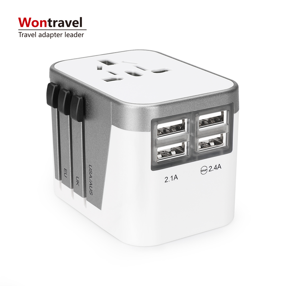 Универсальный дорожный адаптер Wotravel, Международный зарядный USB-адаптер, зарядное устройство с несколькими USB-портами, умное зарядное устройство по всему миру