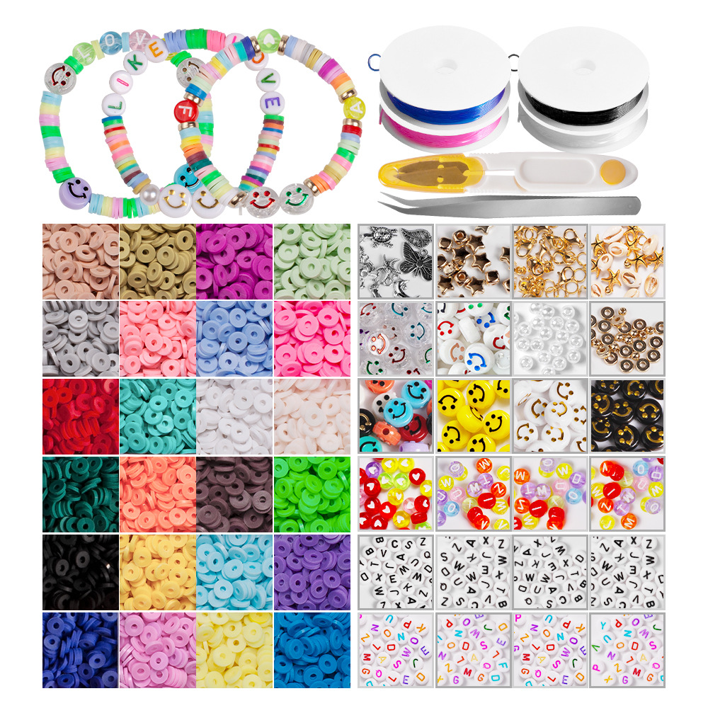 24grids polymer clay bead Acrylic letter bead for for Jewelry Making DIY Bracelets Accessories