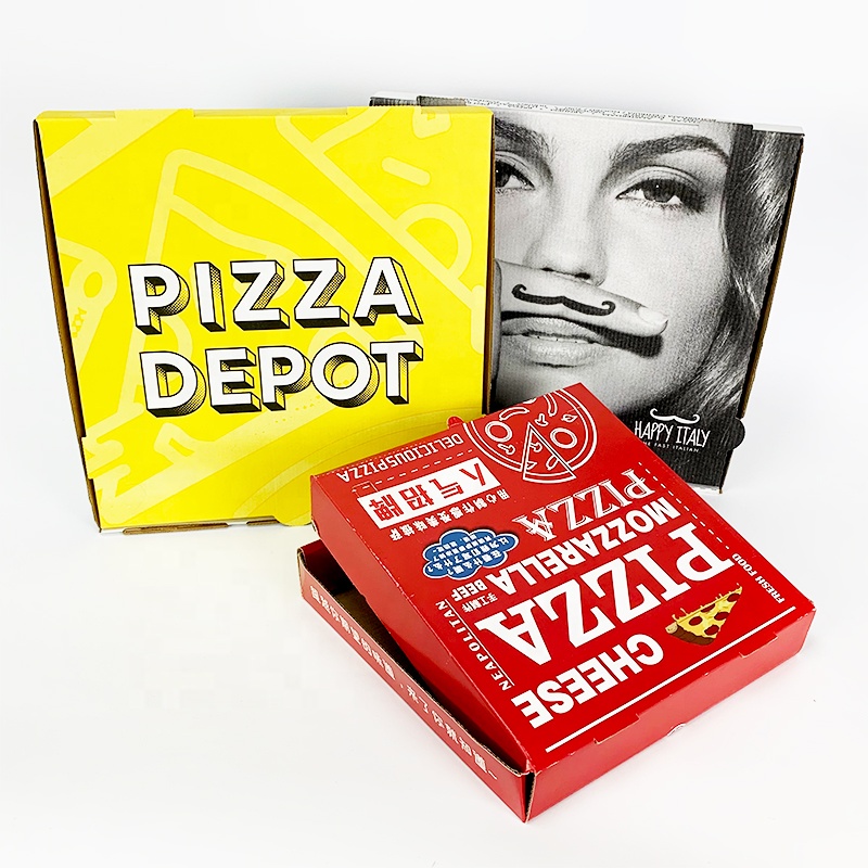 Wholesale custom color logo printing disposable kraft takeaway cardboard 7/10/12/33 other inch white brown pizza box