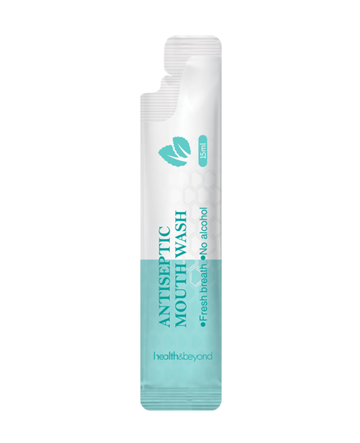 Oral care mouthwash in portable sachet