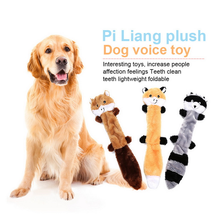Amazon Hot Selling Cute Animal Shape Funny Plush Squeak Dog Toys For Cats Dogs Playing Chewing
