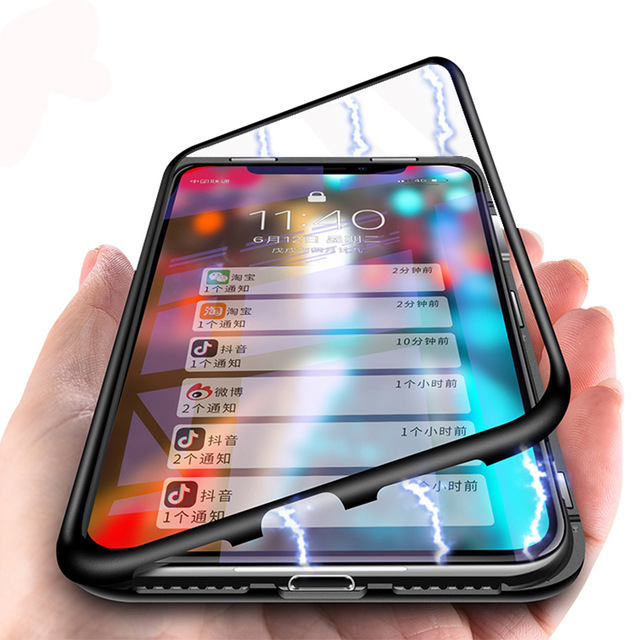 Новый Магнитный чехол для сотового телефона для iPhone 12 11X8 7 6s 6, чехол, ультратонкий металлический каркас, чехол из закаленного стекла, Магнитный чехол для телефона