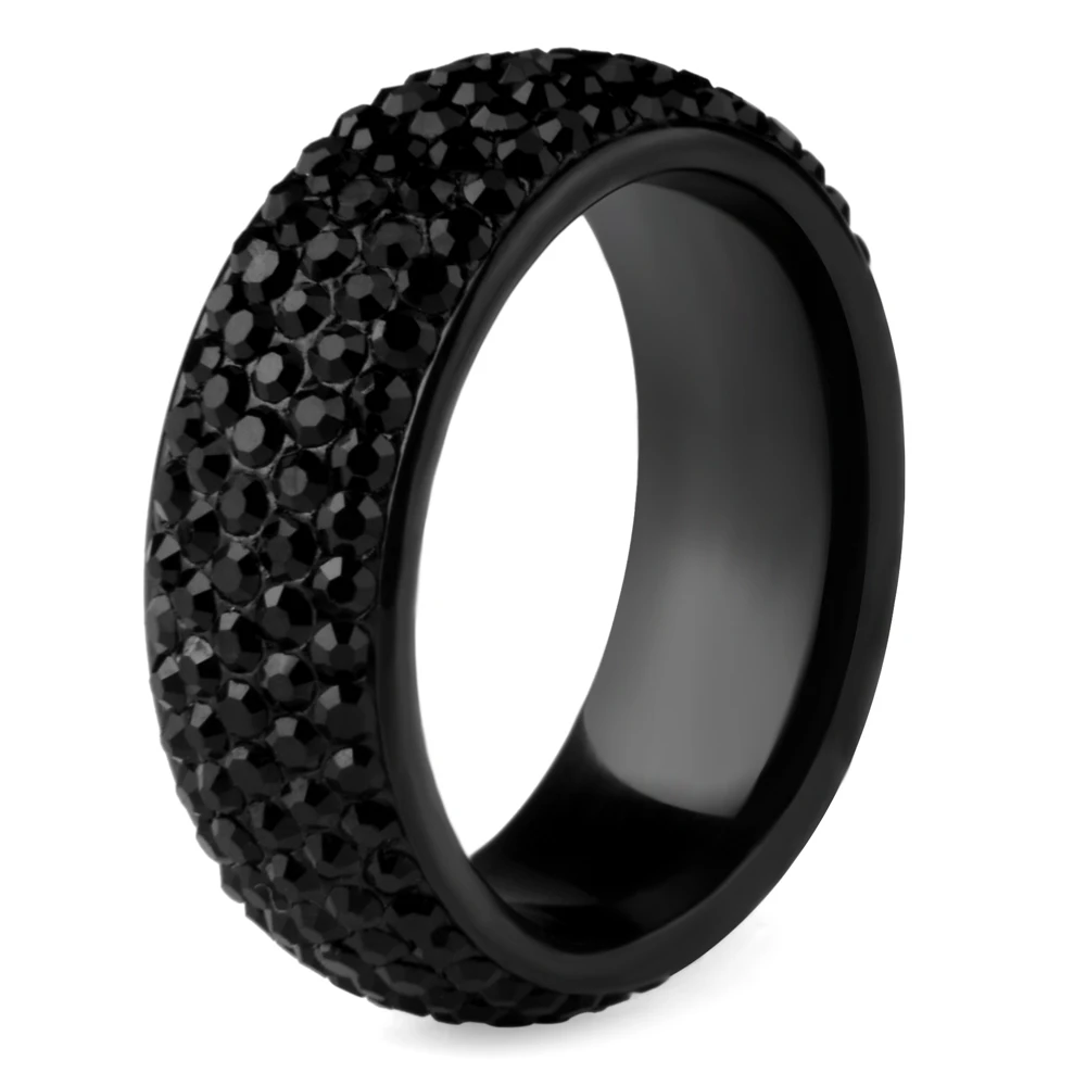 Chanfar Arc Rhinestone хрустальные кольца из нержавеющей стали для женщин и мужчин