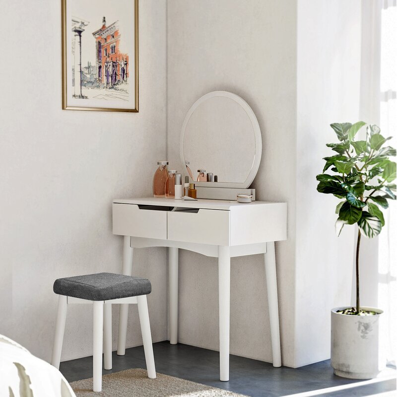 ST4005YT Single Portable Cheap 2021 Horizontal Fashionable And Contracted Nordic Bedroom Girls Dressing Table White