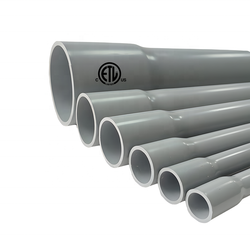 UV Resistant ASTM PVC Conduit Rigid Schedule 40 conduit pipe electrical Plastic Tubes Wire Conduit for Electrical Wiring