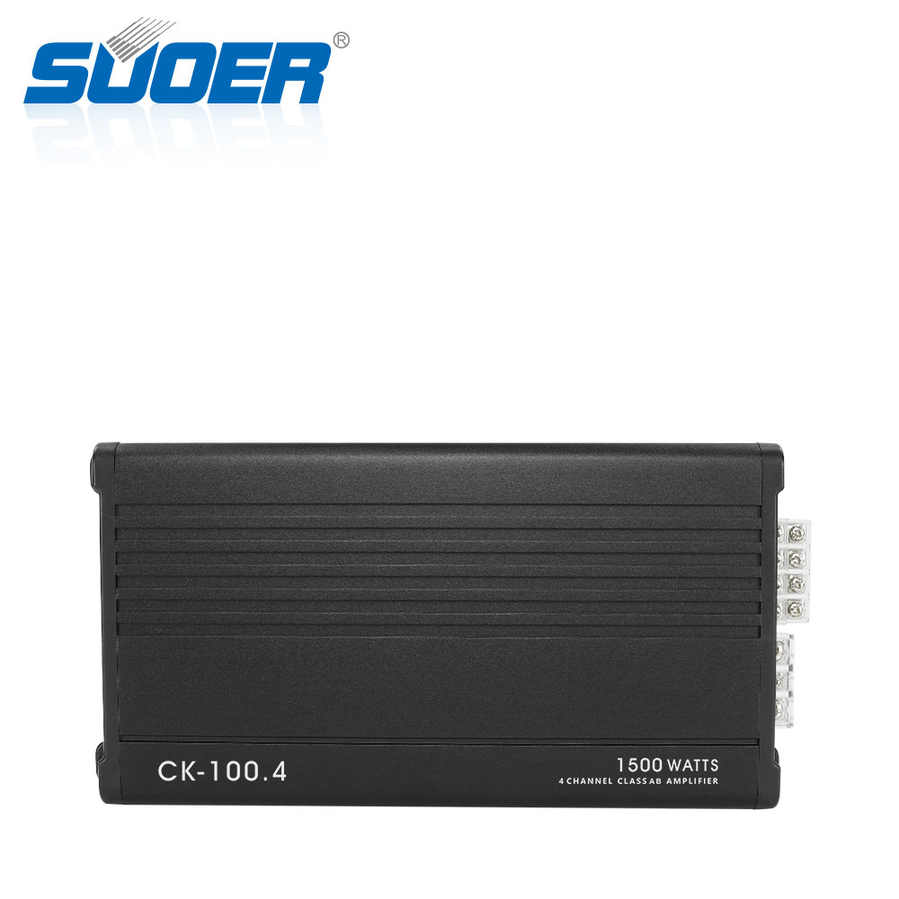 Suoer CK-100.4 hot sale car amp 500w 1000w 1500w 2000w 2500w 4 channel class ab car amplifier