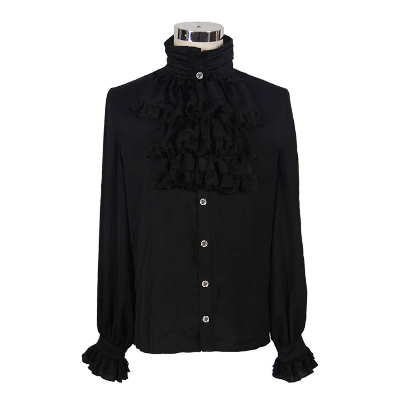 SJM126 Restless'N'Wild оригинальный дизайн черный готический фестиваль Высокий воротник мужские рубашки с галстуком-бабочкой