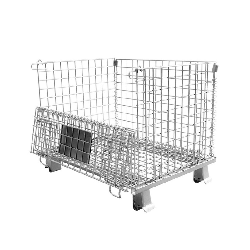 Heavy duty galvanized collapsible Stacking turnover cage storage cage