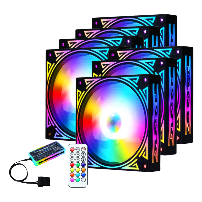 Хит продаж, вентилятор-кулер RGB со светодиодной подсветкой 12 В, Игровой Компьютерный Вентилятор RGB