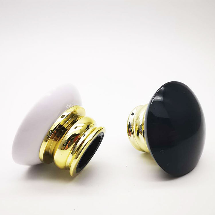 Customized wholesale brand luxury white and black ABS plastic round glass perfume caps lids for perfume bottle