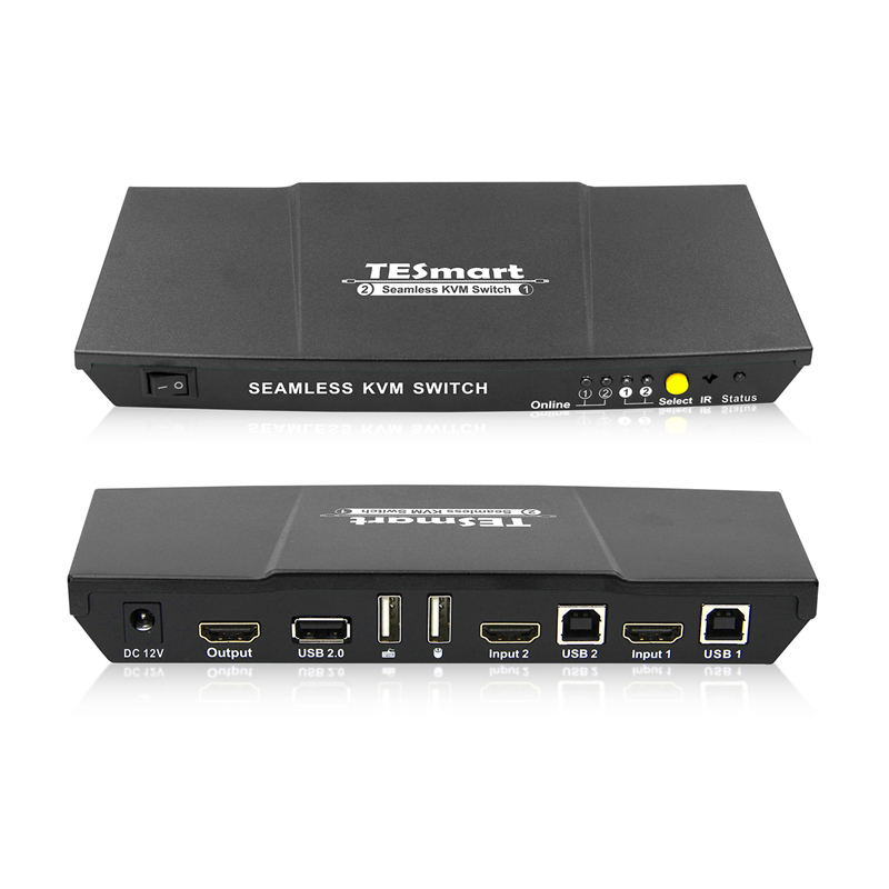 TESmart 2x1 бесшовный HDMI KVM переключатель с PIP up 4k @ 30 Гц HDMI HD видео KVM переключатель 2 порта бесшовный hdmi swhicher kvm