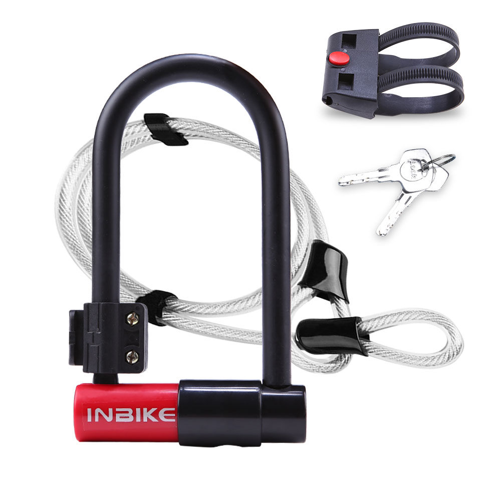 INBIKE высококачественный противокражный прочный новый тип электровелосипеда U-образный велосипед U-образный замок с кабелем