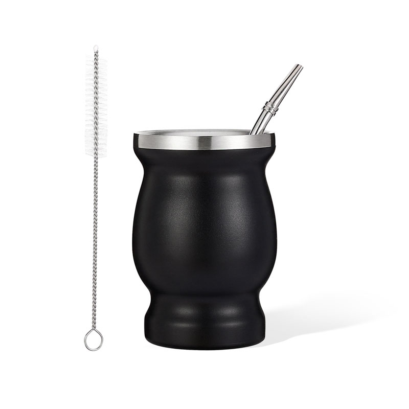 Hot selling popular Creative New design Portable Everich 8oz coffee cup vacuum cup stainless steel yerba mug mate cup with straw